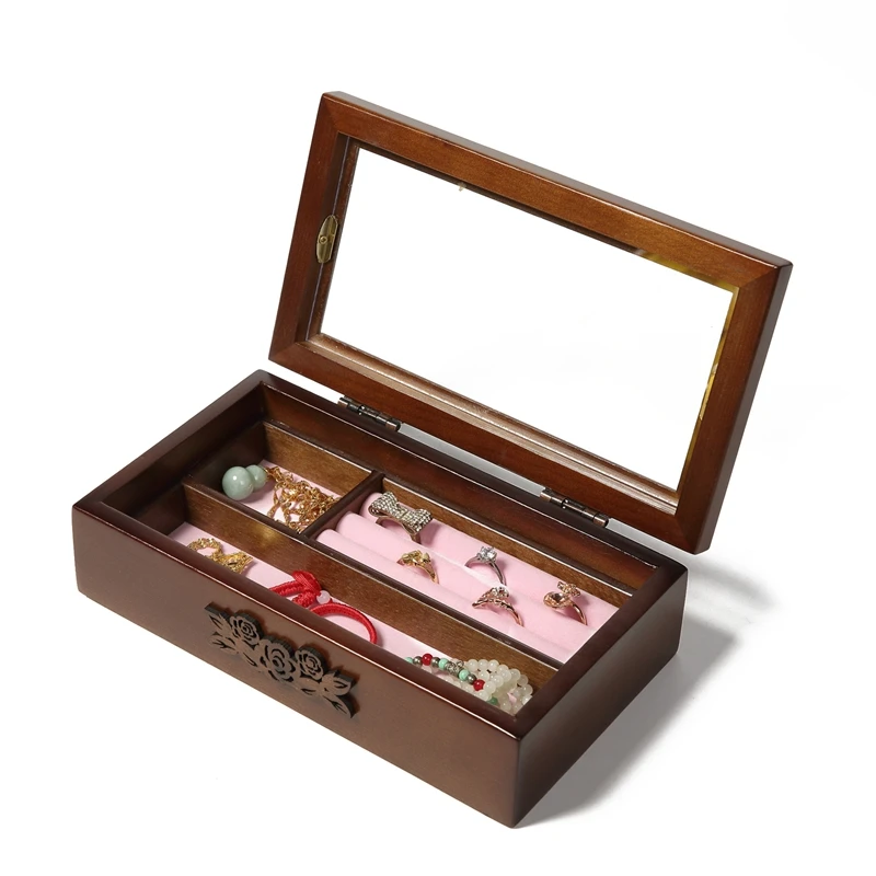 

Ring Cufflinks Display Gift Box Painted Wooden Boxes Jewelry Organizer Storage Box