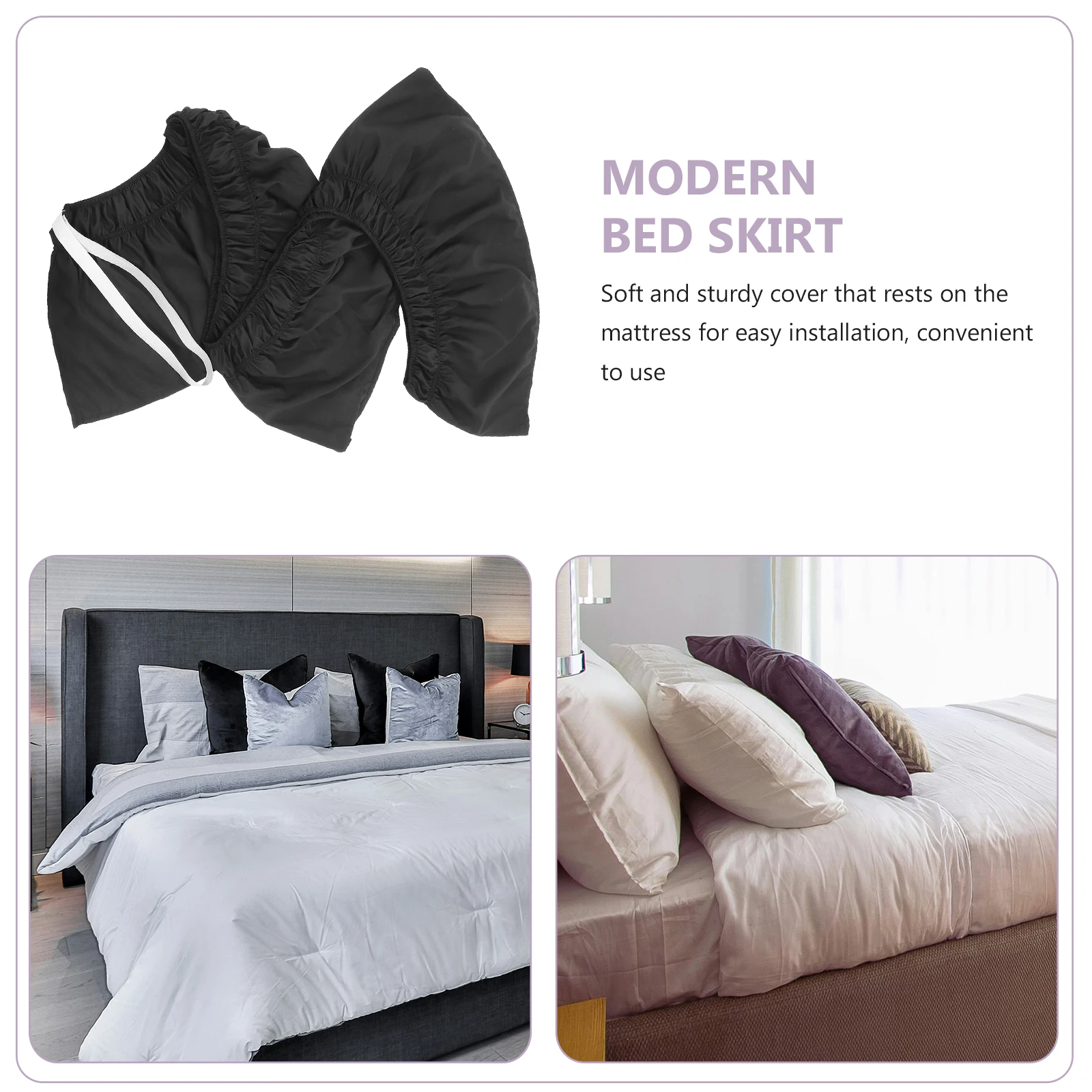 

Elastic 200x200+40cm Removable Washable Polyester Modern Ruffle Mattress Cover Fade Resistant Durability