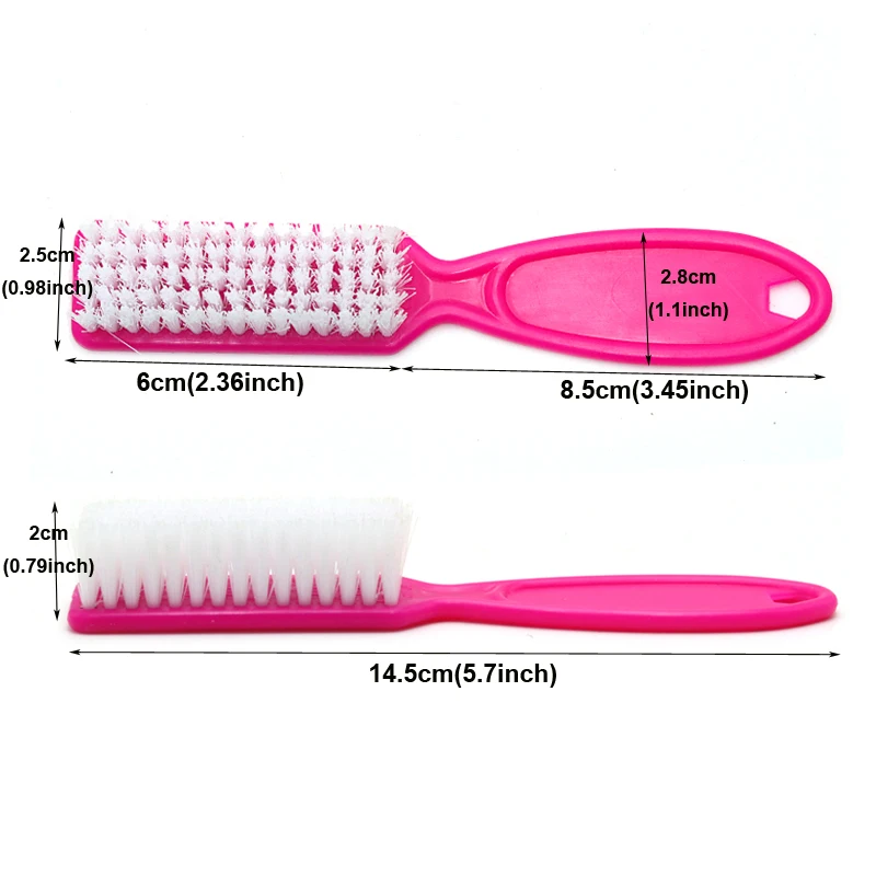 1PC Plastic Nail Cleaning Brush With Handle Grip Colorful Manicure Brush For Gradient Cleaning Dust Powder Art Nails Care Tools