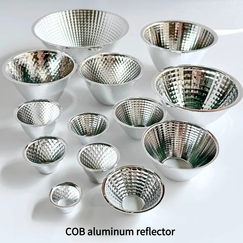 3PCS COB Aluminum Reflector LED Cups in Various Sizes 50/60/69/70/80/90mm