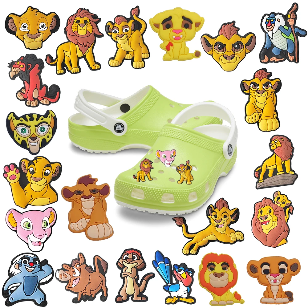 1-16pcs MINISO Simba the Lion King Shoes Charms DIY shoe Accessories For Sneakers Shoe Decoration for Women Men Christmas Gift