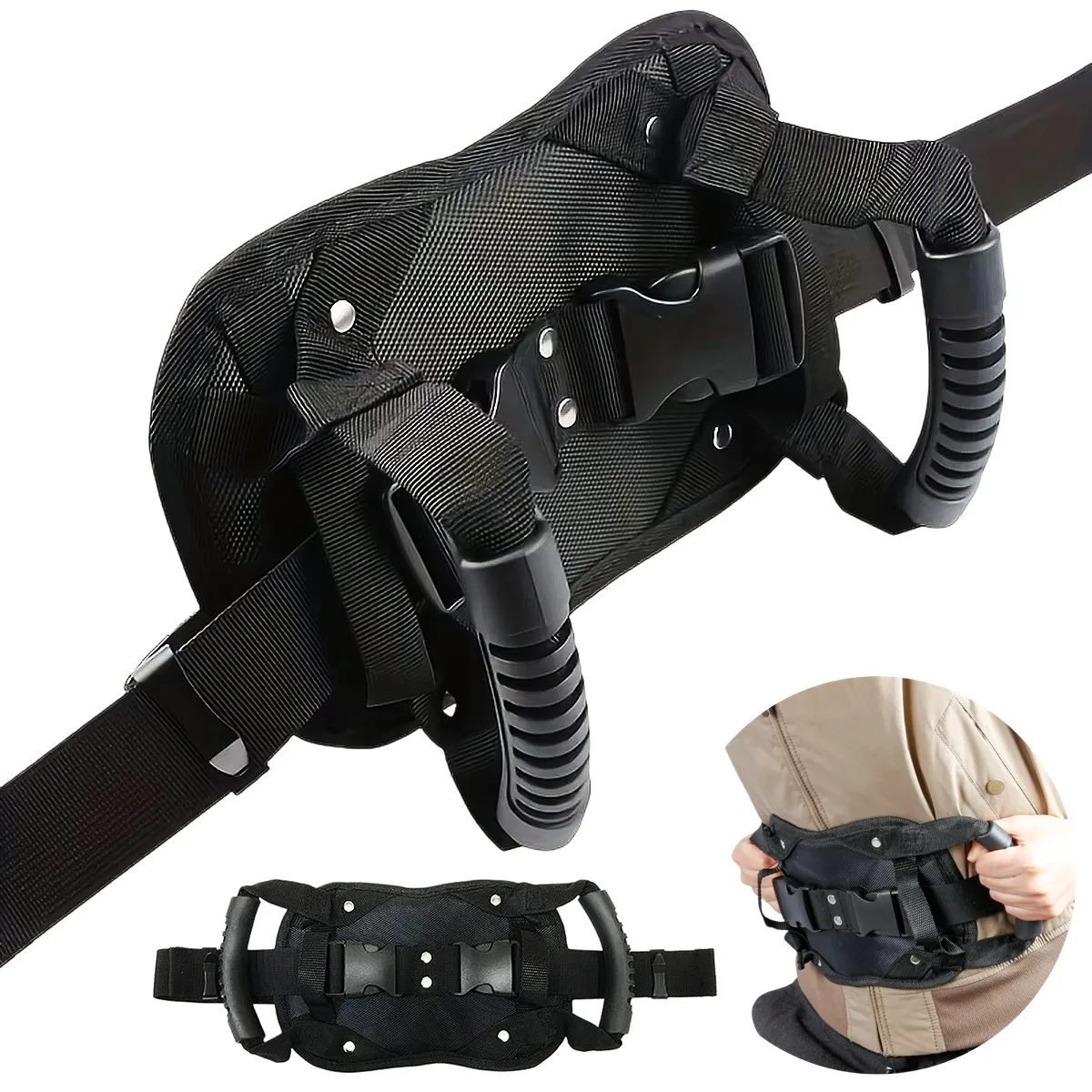 Adjustable Motorcycle Rear Seat Armrests Anti-Slip Handles Safety for Travel on Beach Snowmobiles Electric Scooter Accessories