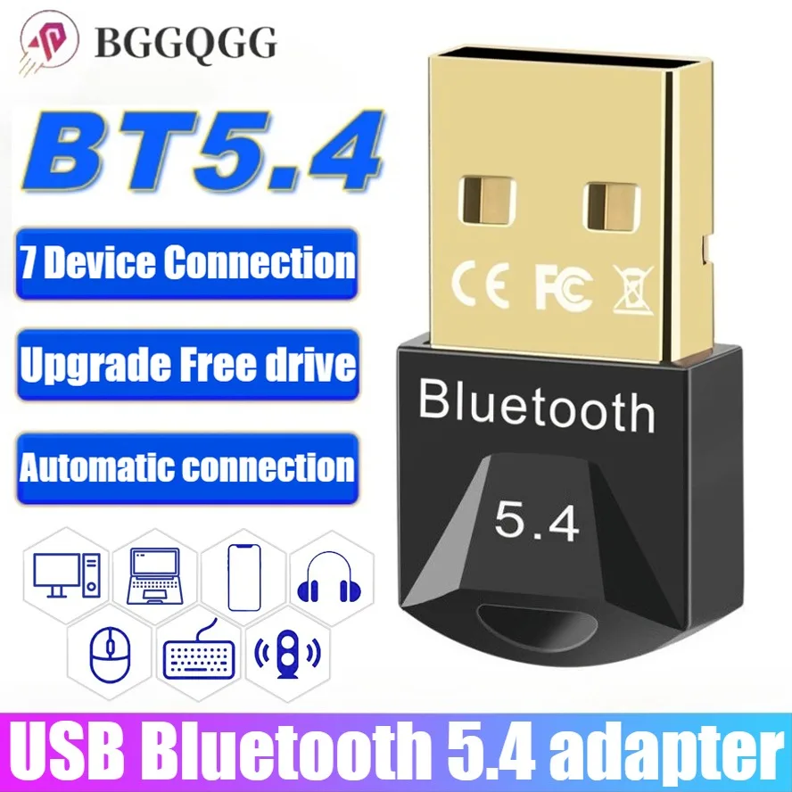 USB Bluetooth 5.4 Adapter Transmitter Bluetooth Receiver Audio Bluetooth Dongle Wireless USB Adapter for Computer PC Laptop