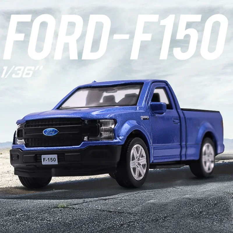 1:36 Ford F-150 Raptor Pickup with Drive Pull Back Models Simulation Metal Diecasts Vehicles Toys Collection Gift