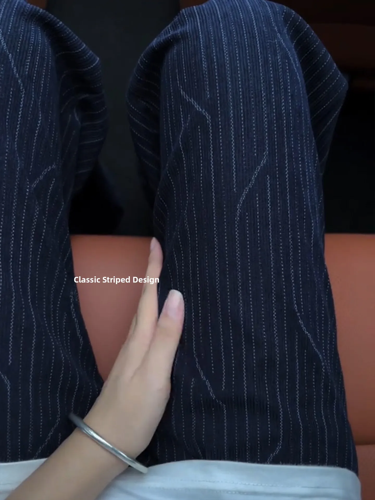Men's Summer Thin Checkered Dyeing Stripe Micro Flare Pants American Style Casual Straight Leg Velvet Pants Breathable Slimming