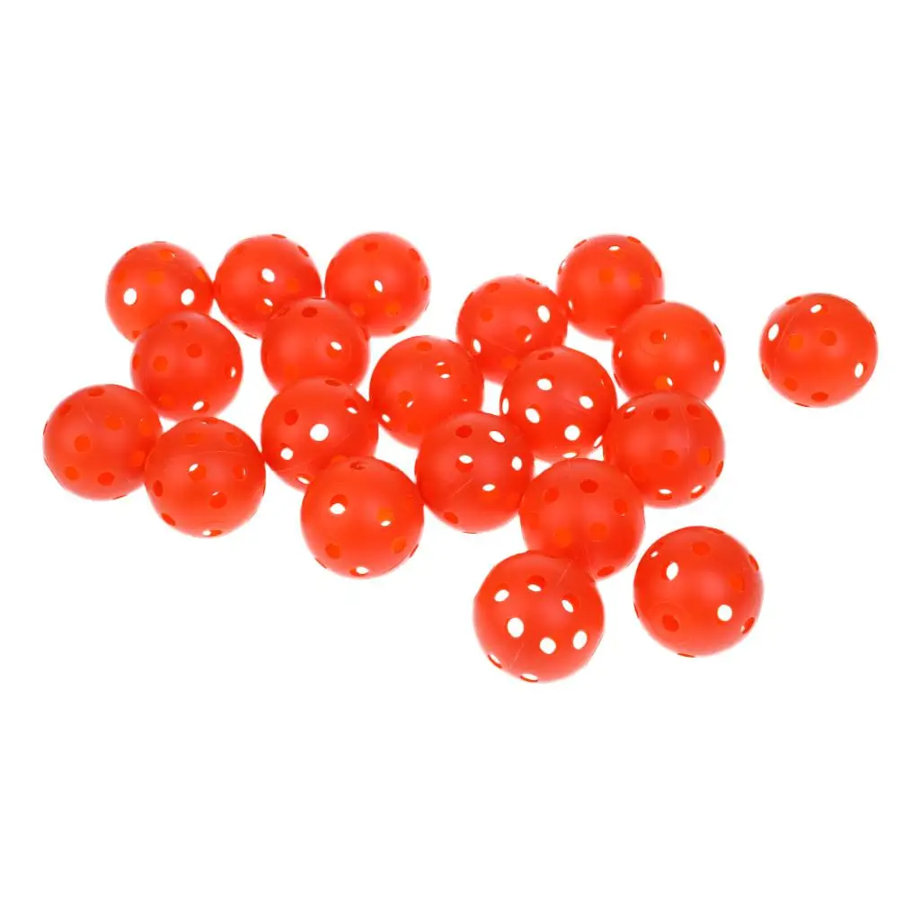 20 Pieces Plastic Training Golf Balls Portable Perforated Practice Tennis Ball