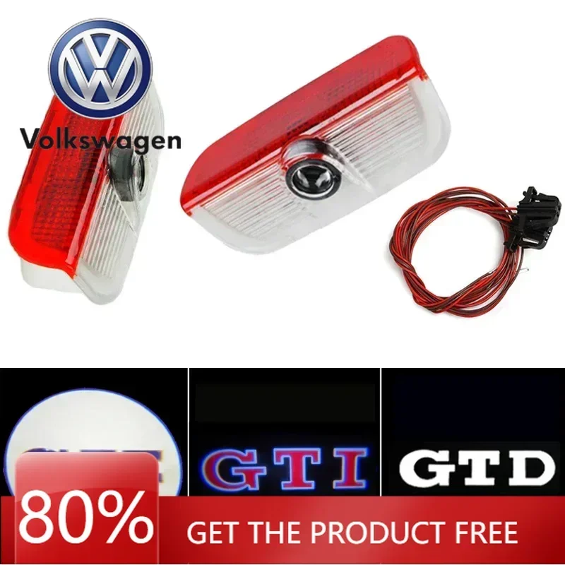 

For VW Volkswagen Jetta MK5 Golf 2Pcs LED Car Door Welcome Light Projector Lamp for VOLKSWAGEN VW Golf 5 6 7 GTI GTD GTE Tiguan