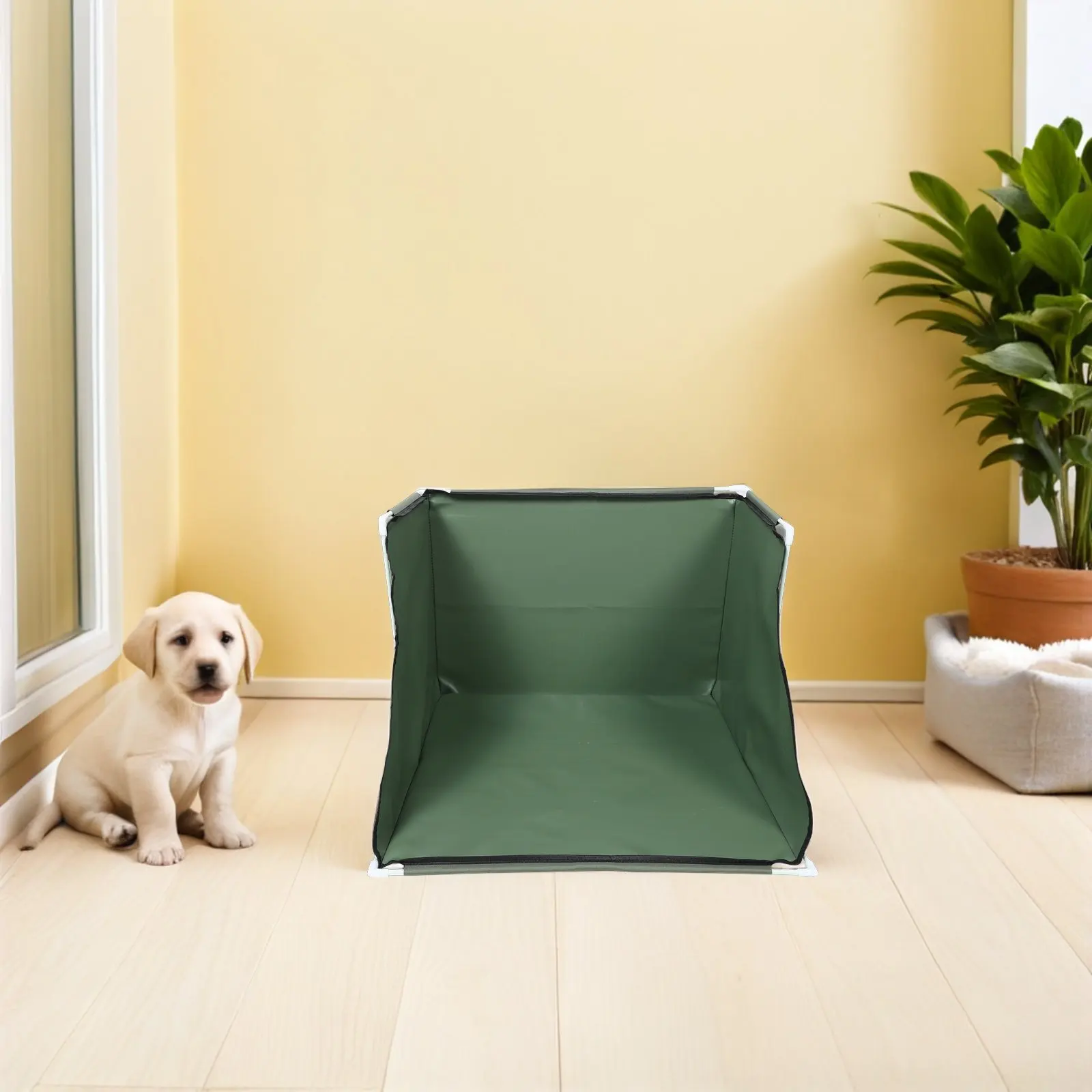 foldable-indoor-dog-pee-pad-holder-litter-box-with-high-wall-enclosure-puppy-pad-holder-tray-liner-base-no-spill-splash-guard
