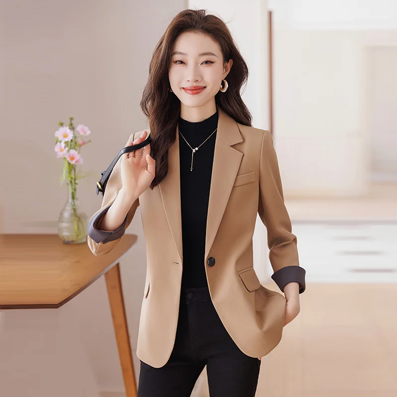 

Fashion Professional Women's autumn and winter new long-sleeved suit elegant temperament shows self-confidence