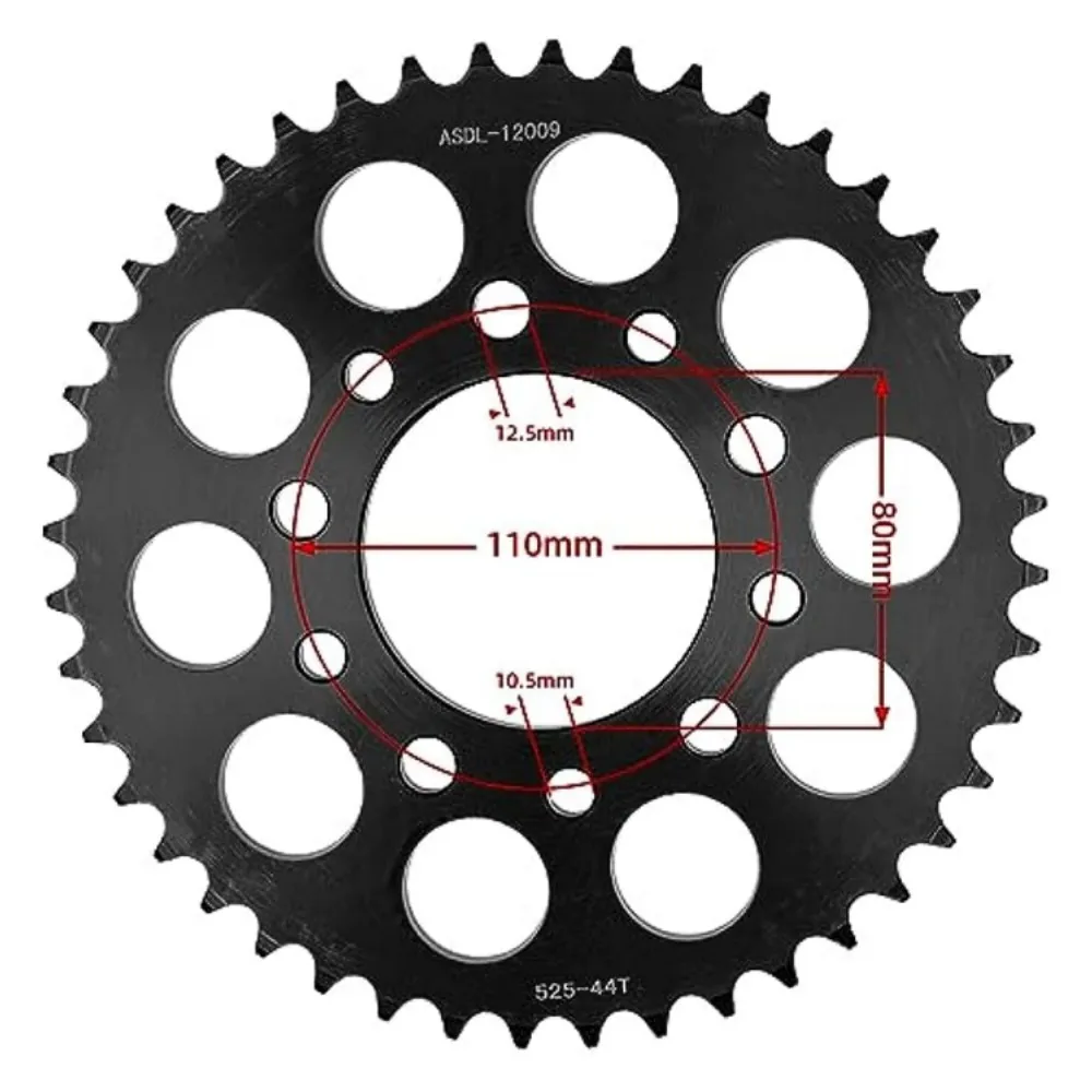 

525 44T Motorcycle Rear Sprocket For Honda CB400 NC39 CBR400 CBR400R VLX400 VRX400 VLX600 VT600 CBR 400 R CB 400