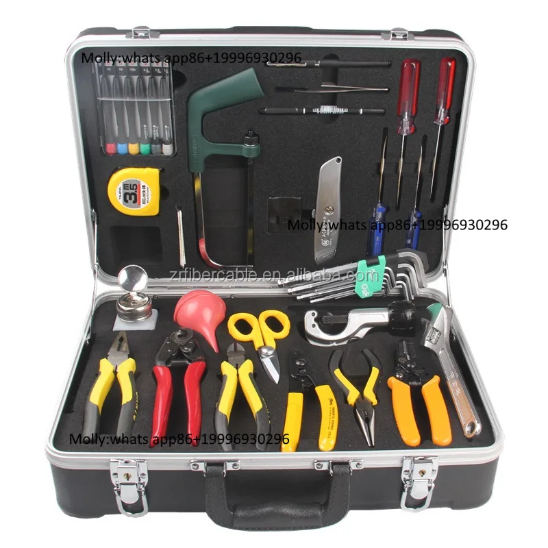 tools set box fiber optic cable equipment ftth tool kit