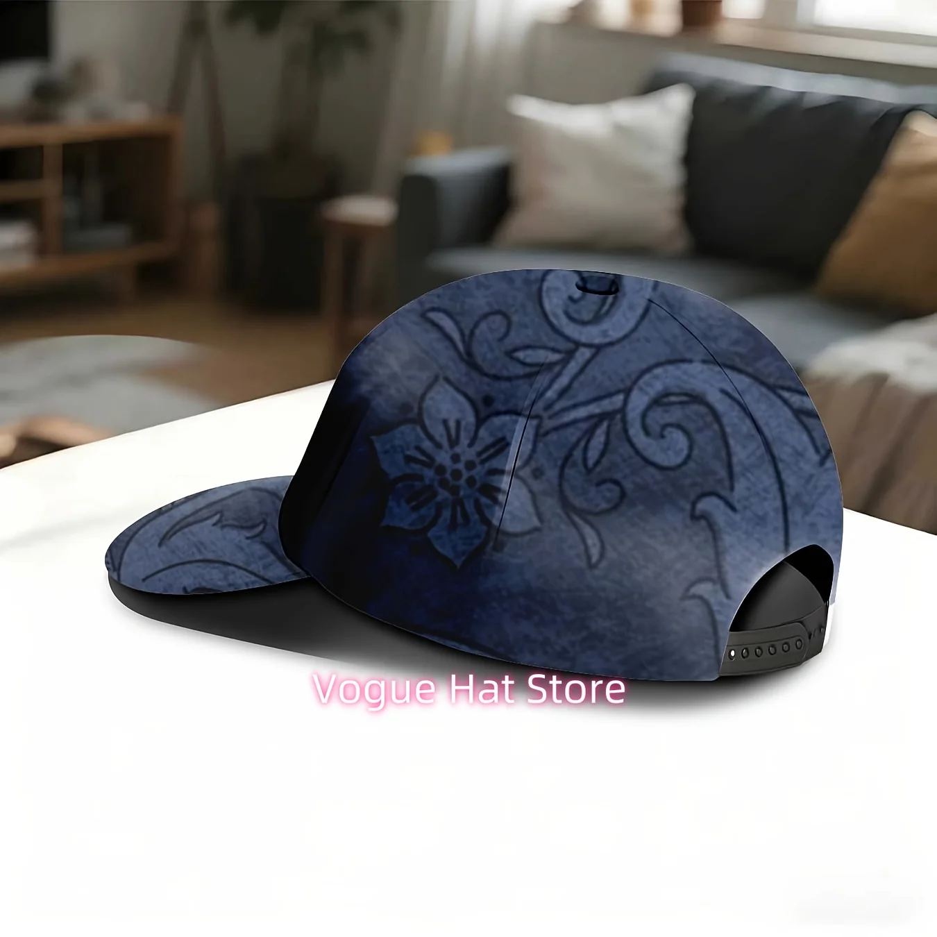 Men's & Women's Vintage Botanical print Baseball Cap with Floral Vine Leaf Pattern, Adjustable Snapback, Lightweight Sun Hat for