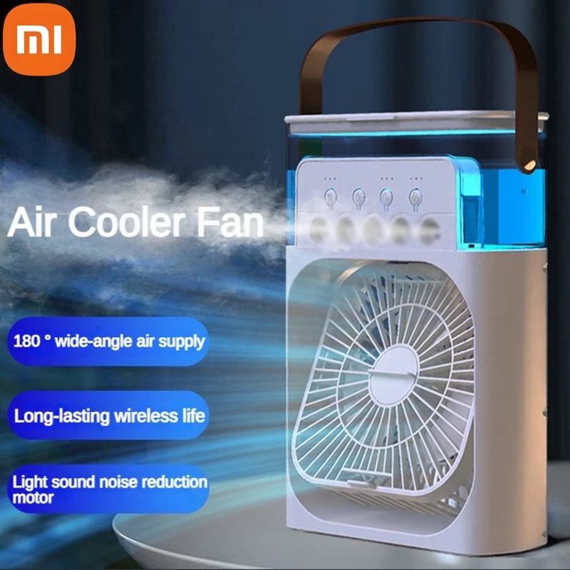 

Xiaomi Fan AIr Conditioner Household Mini Air Cooler LED Night Light Portable Humidifier Air Adjustment Fan Home Cooling Fan