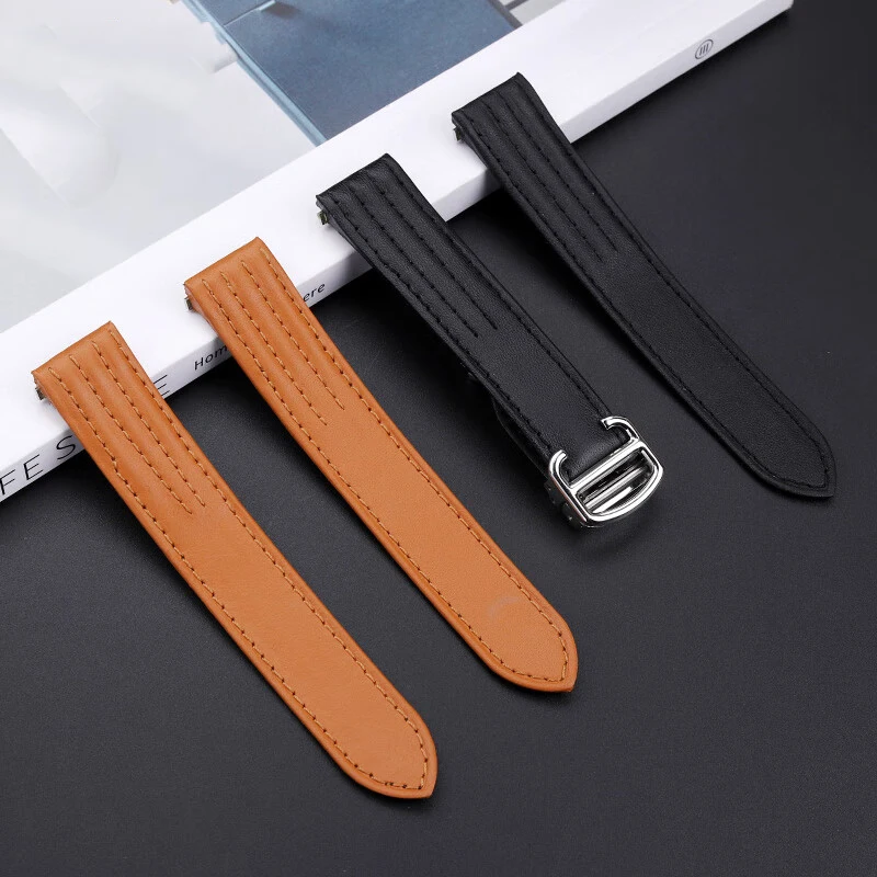 19mm Special Quick-Release Interface strap For Cartier Roadster Series W6206018 Men Lea-ther Folding Buckle Watch Band bracelet