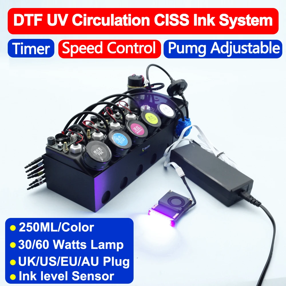 UV CISS White Ink Circulation System For Epson Conversion DIY UV Led White Ink Shake Stirrer Mixer Curing Lamp Kit Modification