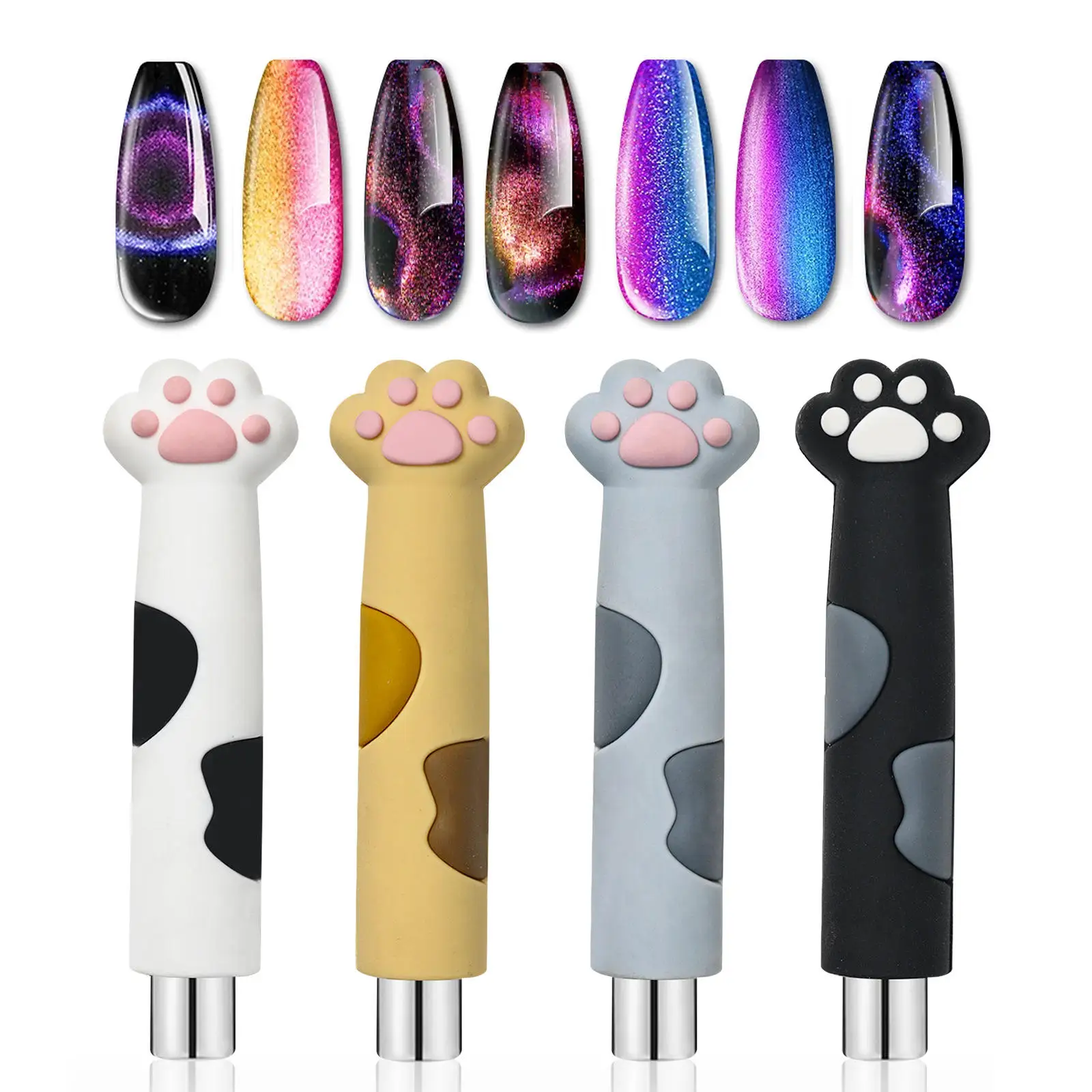 Cute Cat Paw Nail Magnet Set for Cat Eye Gel Polish - Enhanced Magnetic Performance, Professional Salon Nail Art Tools