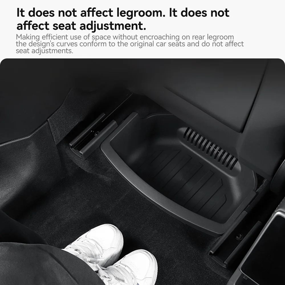 YZ TPE Under Seat Storage Box For Tesla Model Y 6-Seat Front Rear Lower Drawer Organizer Tray Stowing Holder Car Interior - view 6