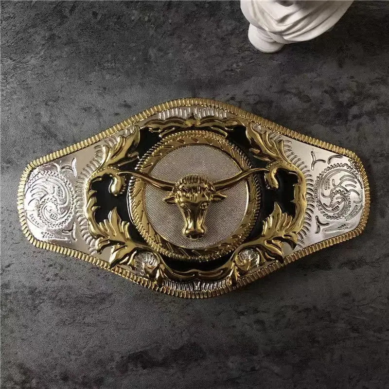 2026 Retro patterned horse head belt buckles and American denim belt buckles are fashionable and casual