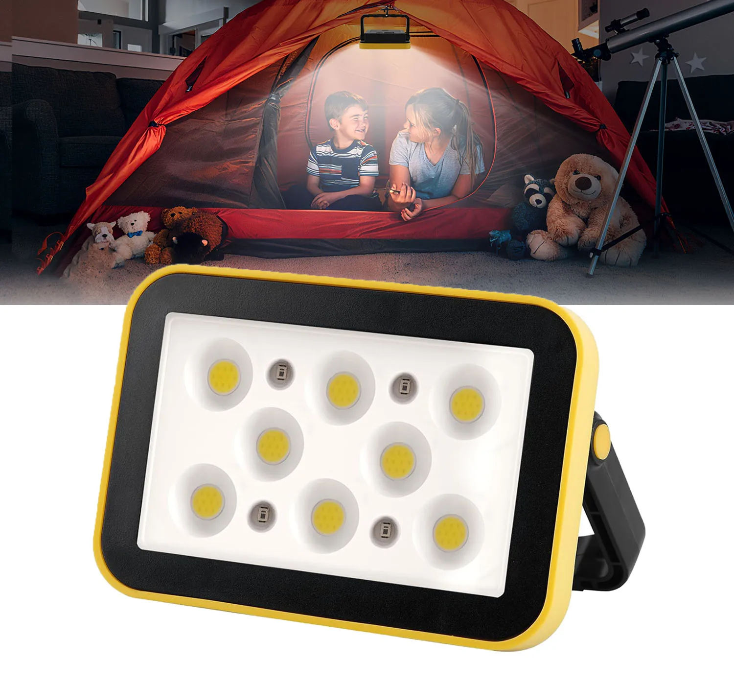 

Портативный прожектор со штативом 6000K, лампа для рыбалки, перезаряжаемый рабочий свет COB для рабочего места, гаража, кемпинга, ремонта автомобиля