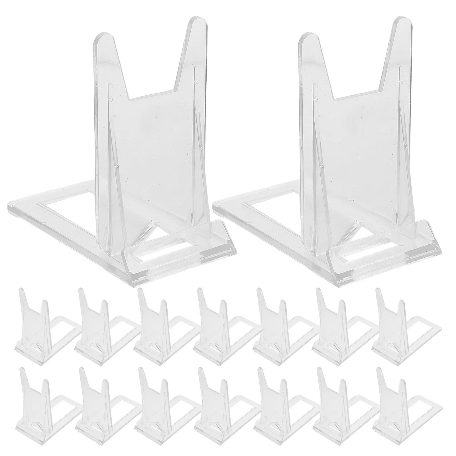 

20Pcs Adjustable Transparent Display Easel Stand Clear Book Holder for Desktop Organization Books Magazines Postcards
