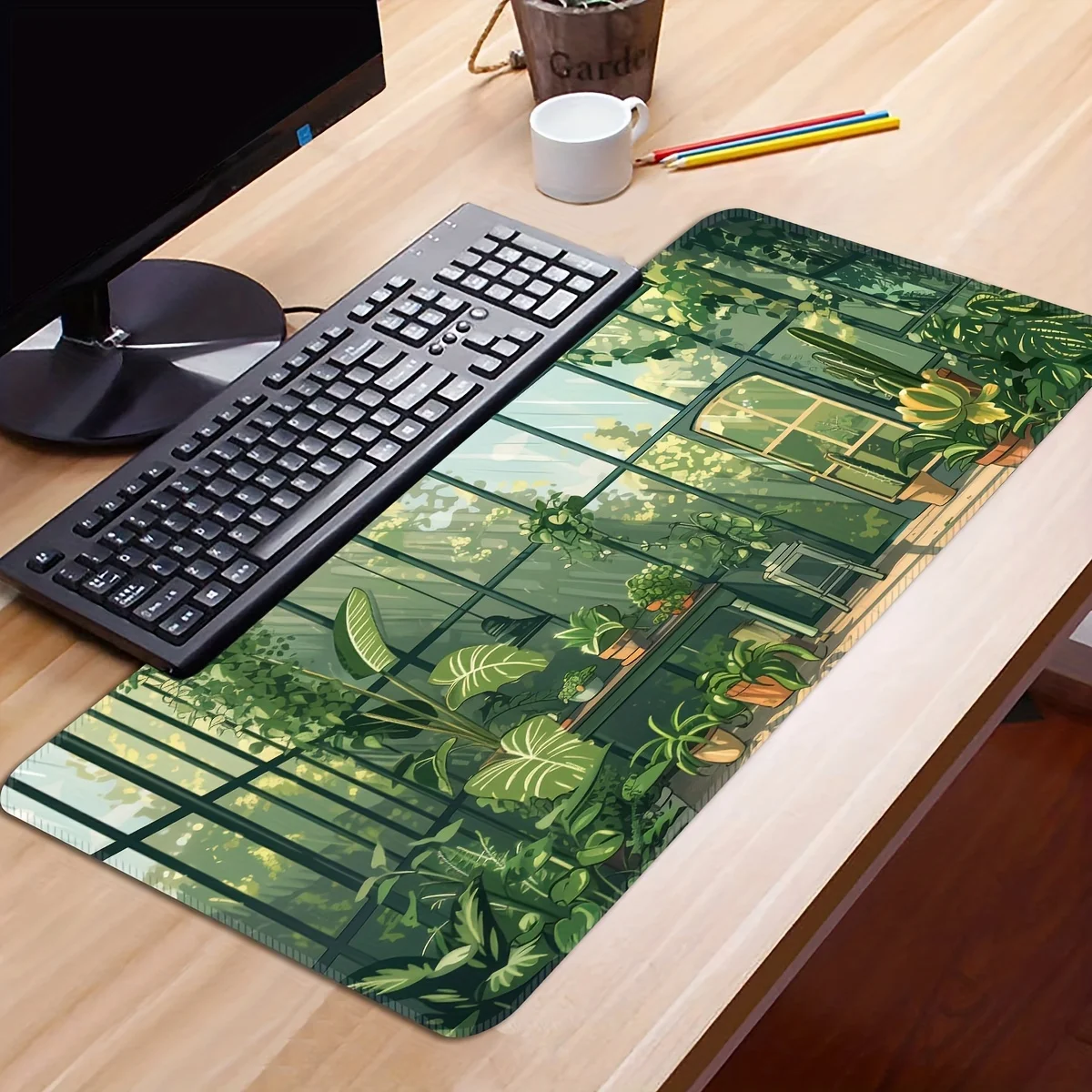 Greenhouse Garden Large Gaming Mouse Pad Non-Slip Rubber Mouse Mat Table Gaming Pc Accessories Anime Kawaii Computer Mat Rug