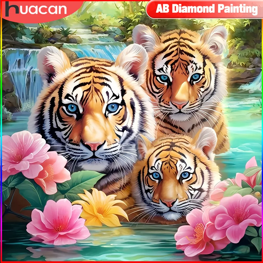 HUACAN Animal DIY Diamond Painting Frog Plant Full Square Round 5D Diamond Mosaic Abstract Color Home Decor