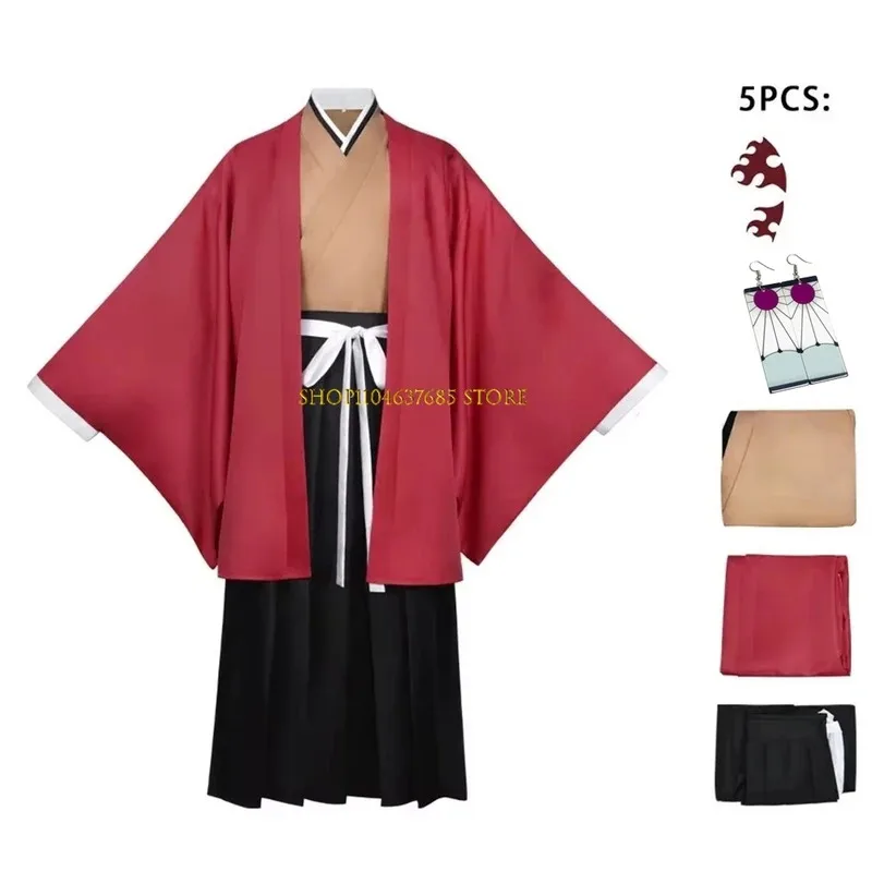 

Anime Demon Tsugikuni Yoriichi Cosplay Hi No Kokyu Full Set Japanese Leisure for Men Novelty Accessories Costumes Halloween
