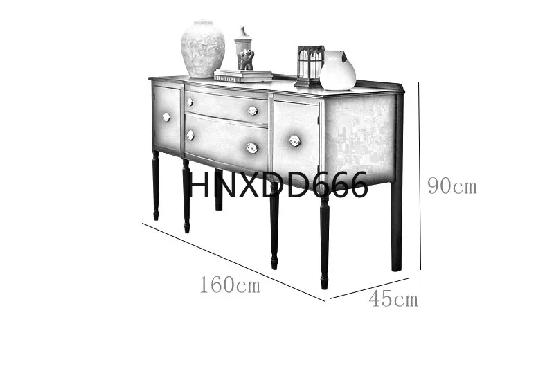 

American light luxury solid wood porch cabinet French simple retro foyer cabinet living room decoration wall dining side cabinet