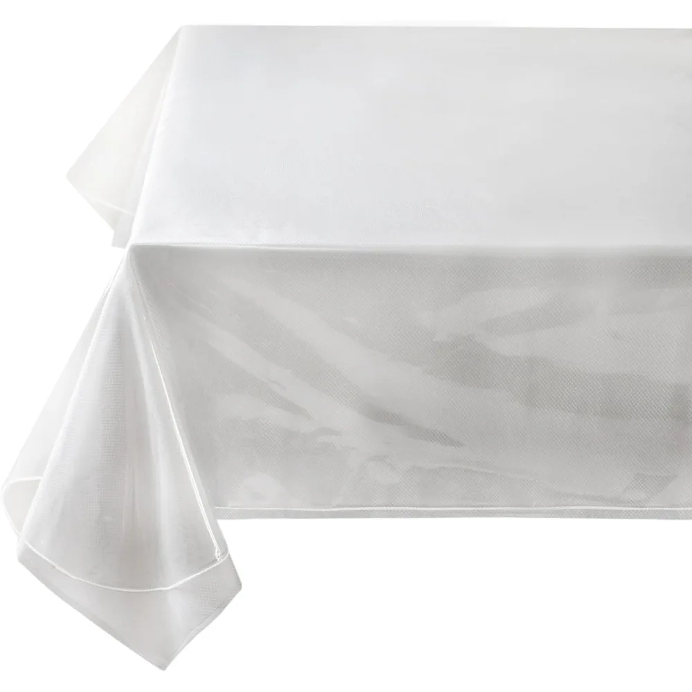 

Heavy Duty Clear Plastic 100% Waterproof Tablecloth Protector, Vinyl Table Cloth, Oil Proof Wipe Clean Table Cover for Dining T
