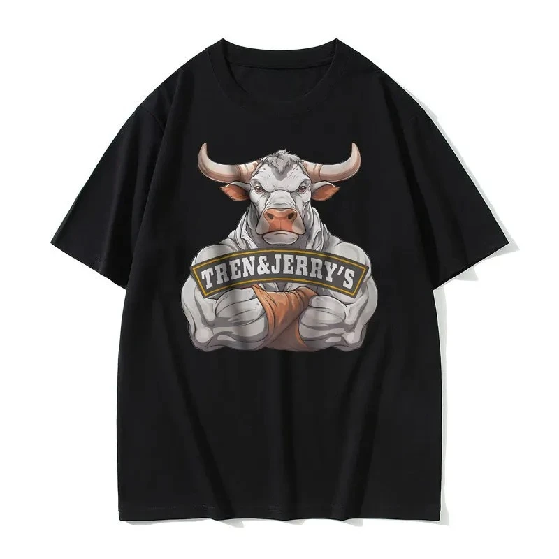 

Summer Men's Plus Size Casual Cow Print Gym Sports Round Neck T-shirt Breathable Sweat Absorbing Soft Short Sleeved