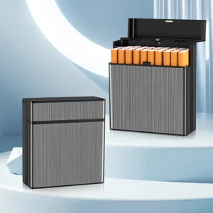 Metal cigarette with automatic, humidityproof flip lid, expand the storage box, men's cigarette support, 40pcs capacity 12 Main Sales Cigarette holder - №10
