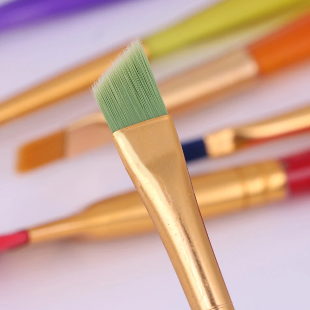 

6Pcs Colorful Artist Paint Brush Set Easy for Kids Beginners Painting Practice Assorted Colors Durable Use