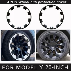 For Tesla Model Y 20 Inch Rim Wheel Hub Protection Patch Protectors ABS Wheel Guard Covers Accessories Auto Exterior 2019-2024