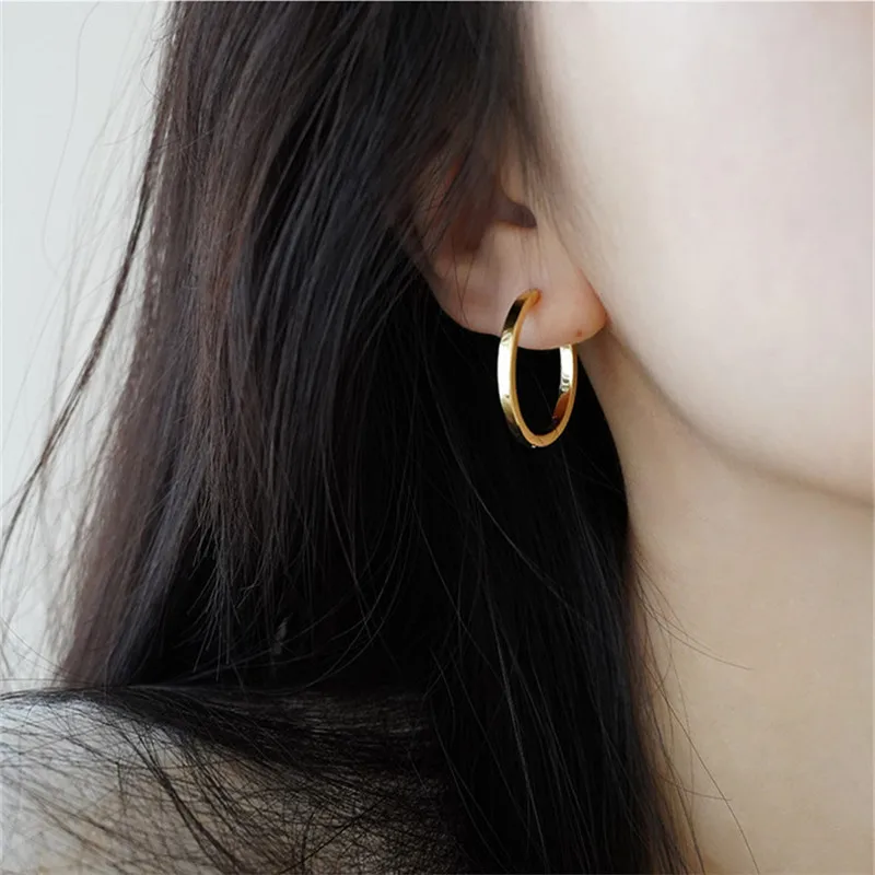 New Classic Stainless Steel Hoop Earrings For Women Fashion Korean y2k Jewelry Temperament Girl\'s Daily Wear Earrings Brincos