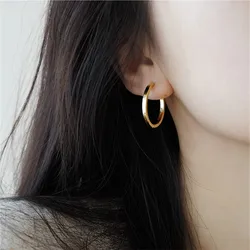 New Classic Stainless Steel Hoop Earrings For Women Fashion Korean y2k Jewelry Temperament Girl's Daily Wear Earrings Brincos