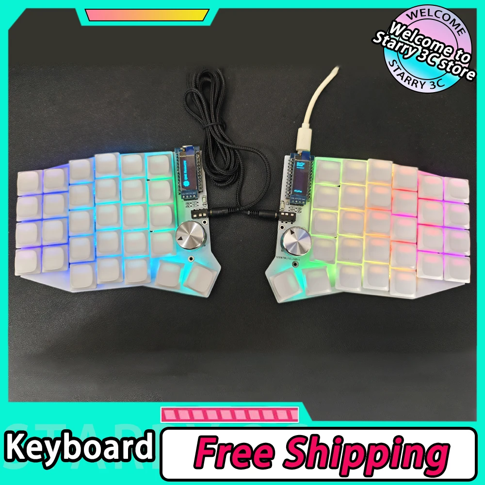 Sofle choc open source keyboard OLED Screen kailh 1530 Low Switch RGB Backlight 58 keys Support QMK&VIA Customized PC Gamer Gift