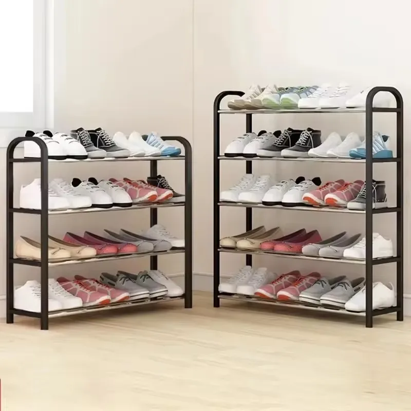Space-Saving 4-Level Shoe Rack Featuring Sturdy Trapezoid Design for Living Area Organization