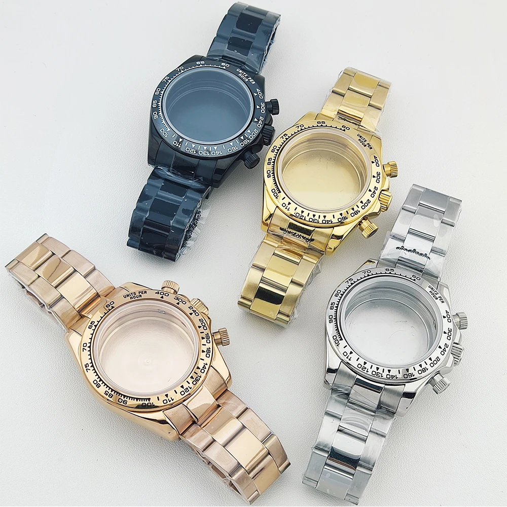 حافظة ساعة 39.3 ملم vk63 حافظة من الزجاج الياقوت المقاوم للصدأ ملحقات ساعة تناسب حافظة حركة vk63