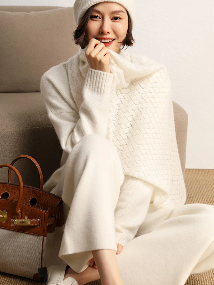 

TLOML Women’s 100% Cashmere Shawls Scarf Argyle Style Spring Winter Fashion Soft Warm Wraps Office Lady Cashmere Knitwear Shawl