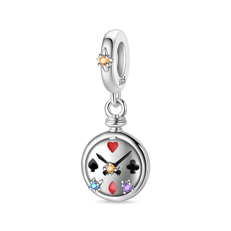 New 925 Sterling Silver Fairy Tale Clock Charms Pendant Fit 3mm Original Bracelet DIY Women Exquisite Birthday Jewelry Gifts