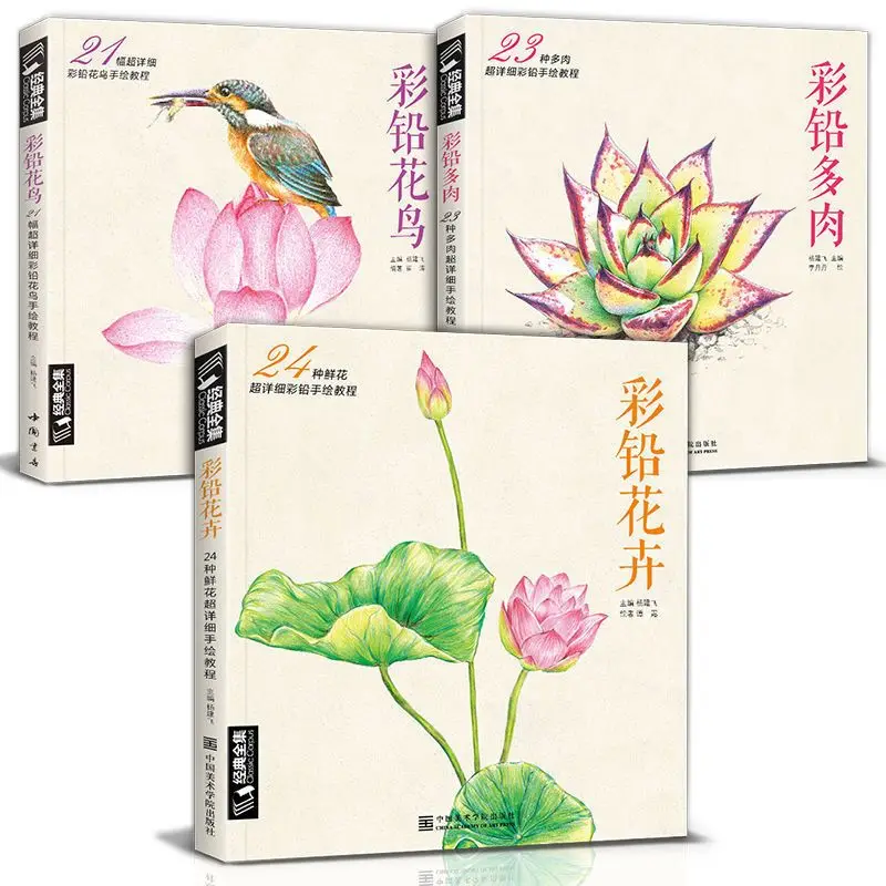 1 book Colored Pencil Drawing Tutorial Books , Flowers, Succulents, Birds & Flowers, Pencil Painting Guide for Beginner Artists