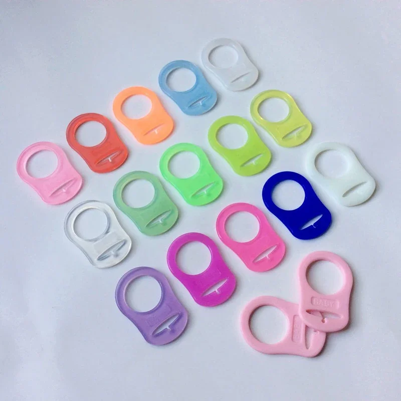 5PCS Baby Dummy Pacifier Holder Clip Adapter for Ring Multi Colors Silicone Button Manual DIY for Newborn Baby Accessories