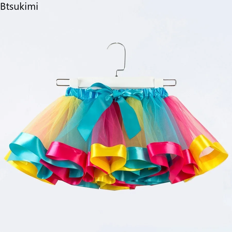 Jupe Tutu pour filles de 2 à 8 ans, jupe moelleuse en Tulle pour fête d'anniversaire, Costume de noël avec bandeau, jupes pour filles