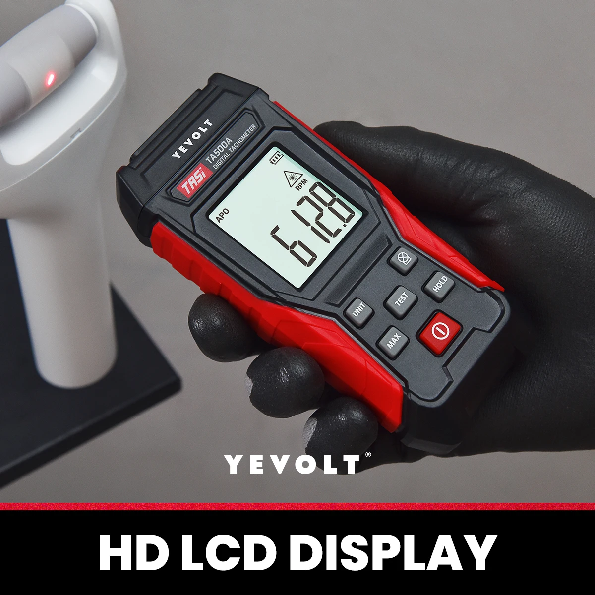 Imagem -04 - Yevolt Digital sem Contato Tacômetro Laser Foto Sensor Medidor de Contato Rpm Medidor de Velocidade Tester 2em Ta500a Ta500c