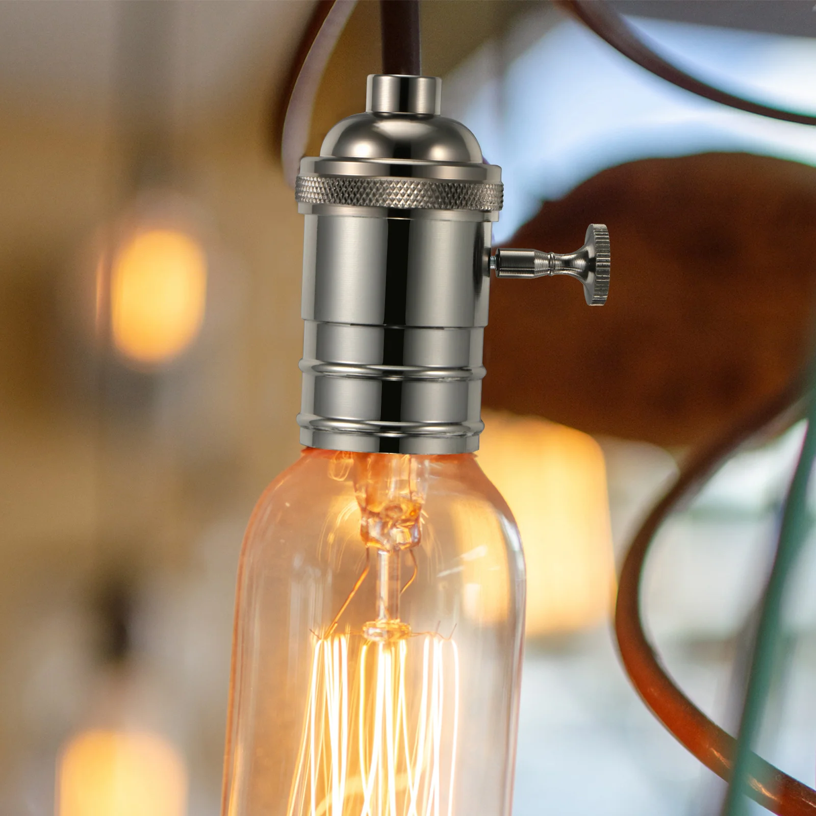 

Retro Lamp Holder Bulb Die Casting Light Sockets Durable Fashioned Vintage Hanging Aluminum Heat Resistant Pendant Holders