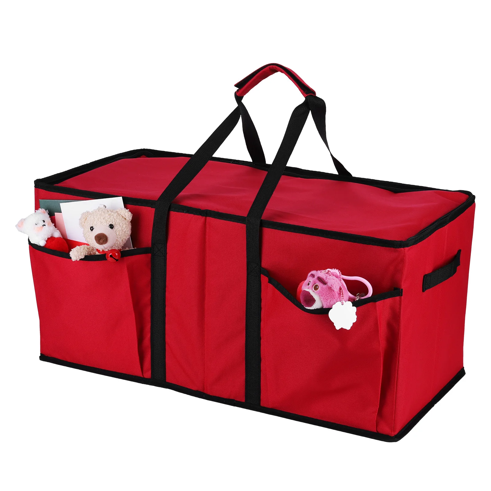 حاوية تخزين عيد الميلاد أكسفورد الحمراء تناسب 128 3 بوصة عطلة الحلي زينة عيد الميلاد منظم تخزين ديكور عيد الميلاد
