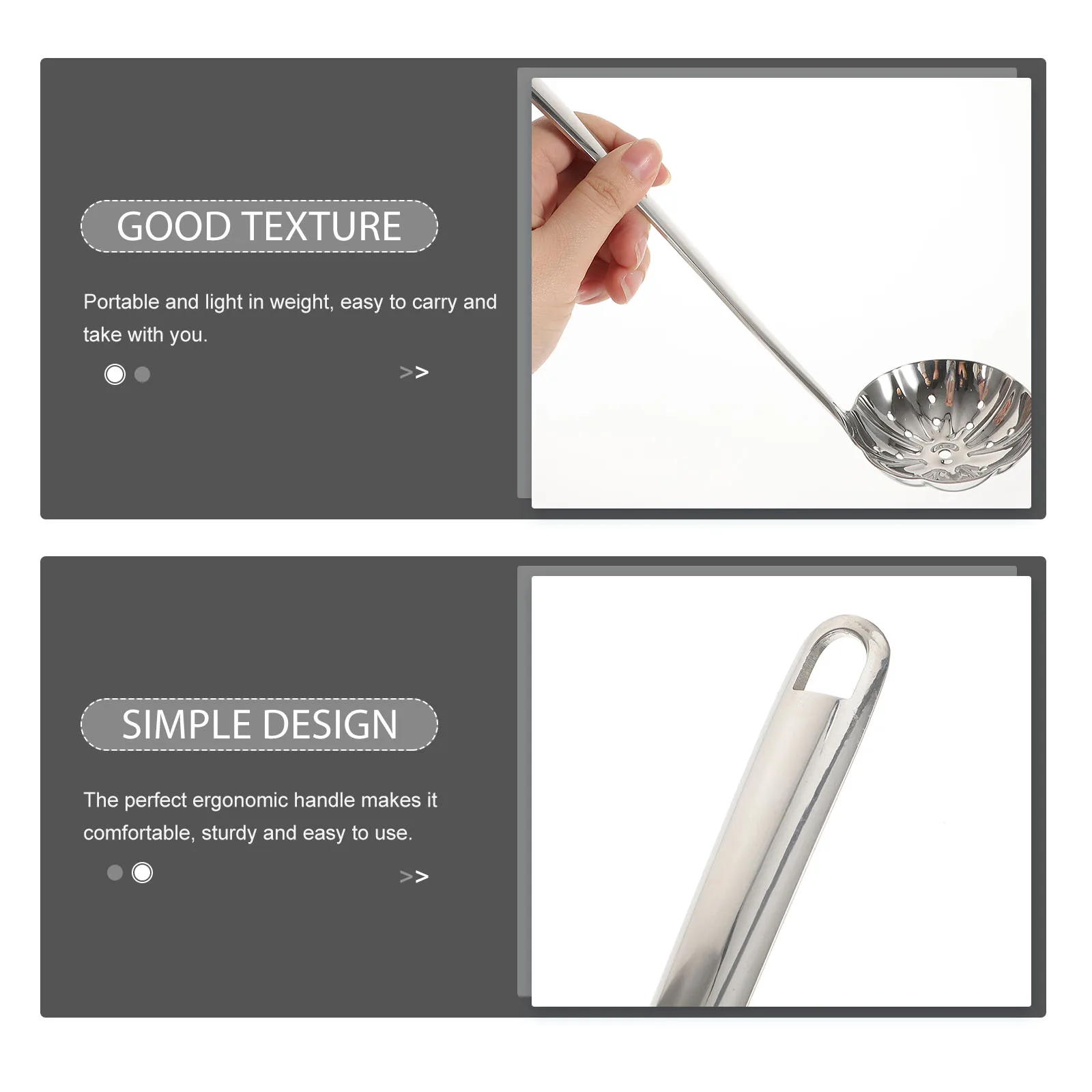 

Stainless Steel Slotted Spoon Long Handle Cooking Spoon Hot Pot Ladle Practical Kitchen Tableware Food Strainer