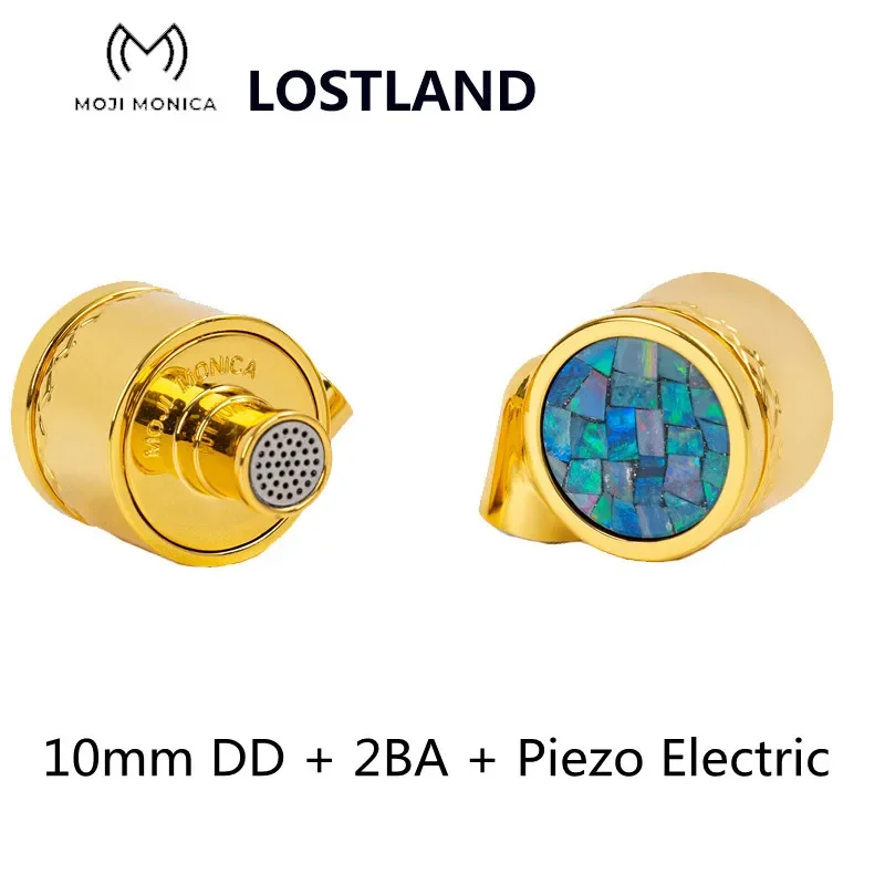 MOJI Monica LOSTLAND 10mm DD + 2BA + 1Piezo Electric In-Ear Monitors  Earphones with Single Crystal Copper Silver-plated Cable