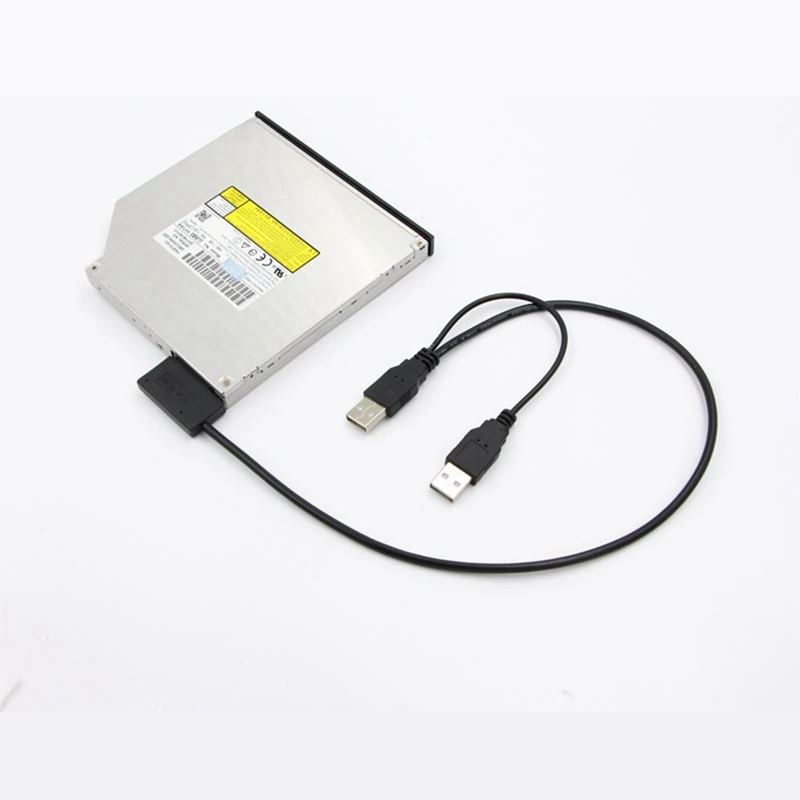 Kabel SATA 1 buah dengan catu daya USB 2.0 eksternal untuk Laptop CD-ROM DVD-ROM adaptor aneh
