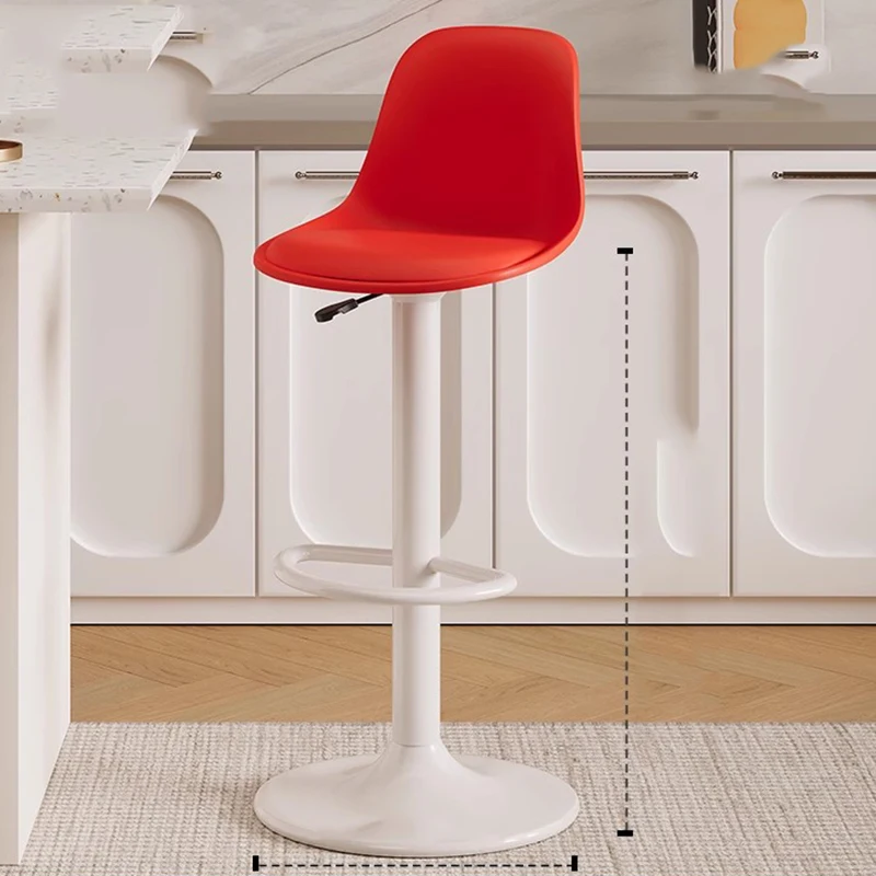 Luxuriöse Designer-Barstühle, entspannend, weiß, drehbar, mit Rückenlehne, minimalistische Barstühle, nordische ästhetische Barmöbel, Wohnmöbel
